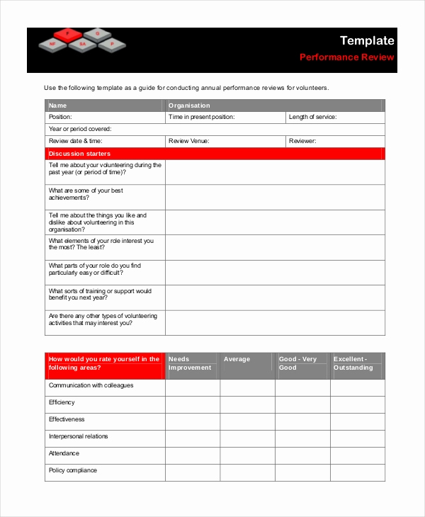 Simple Performance Review Template New Performance Review Template 11 Free Word Pdf Documents