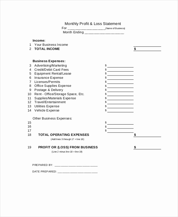 Simple Profit and Loss Template Lovely Profit &amp; Loss Statement Template 13 Free Pdf Excel