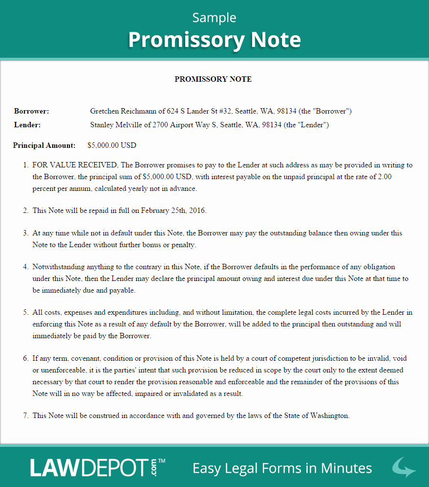 Simple Promissory Note No Interest Lovely Promissory Note form Free Promissory Note Us