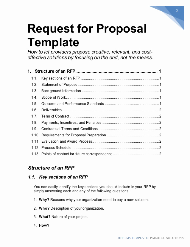 Simple Request for Proposal Example New Lms Rfp Template Sample