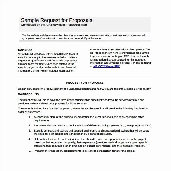Simple Request for Proposal Example Unique Sample Rfp Template 8 Free Documents In Pdf Word