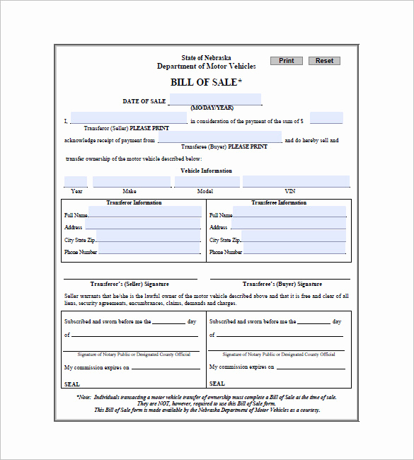 Simple Vehicle Bill Of Sale Fresh Car Bill Of Sale – 10 Free Sample Example format