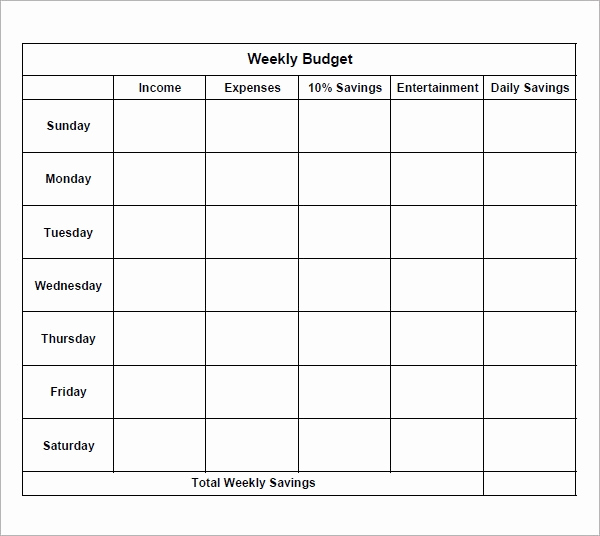 Simple Weekly Budget Template Beautiful 7 Bi Weekly Bud Template