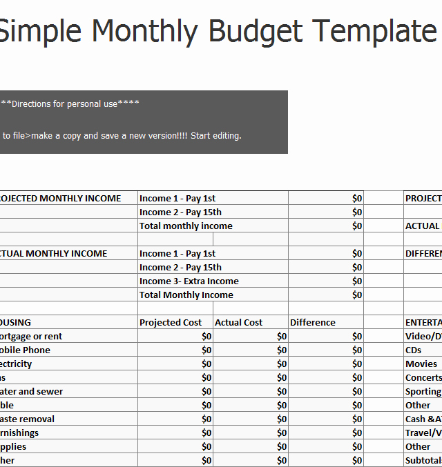 Simple Weekly Budget Template Lovely Simple Monthly Bud Sheet Template Haven