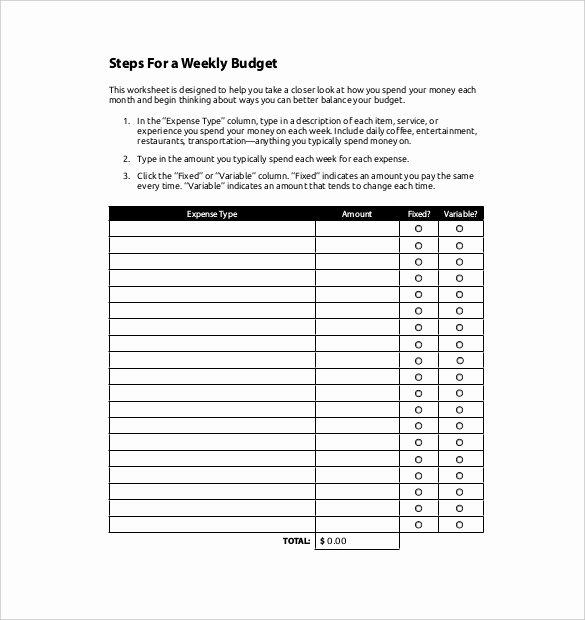 Simple Weekly Budget Template Luxury 10 Weekly Bud Templates – Free Sample Example format