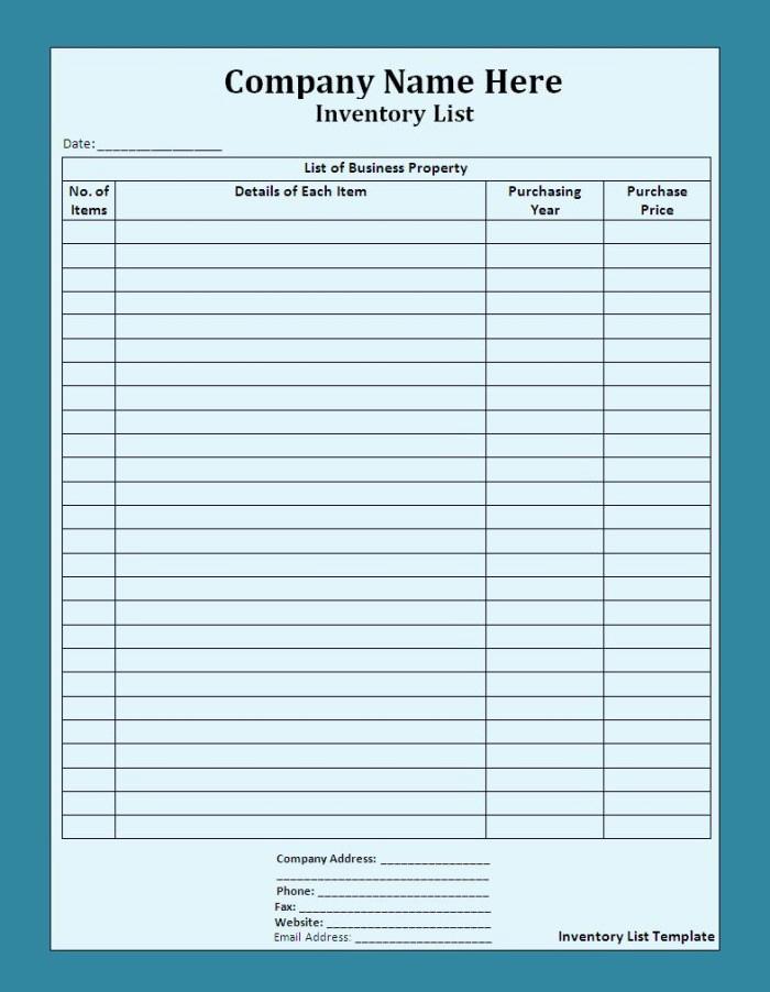 Small Business Inventory Spreadsheet Template Luxury Printable and Blank Inventory List Control Spreadsheet
