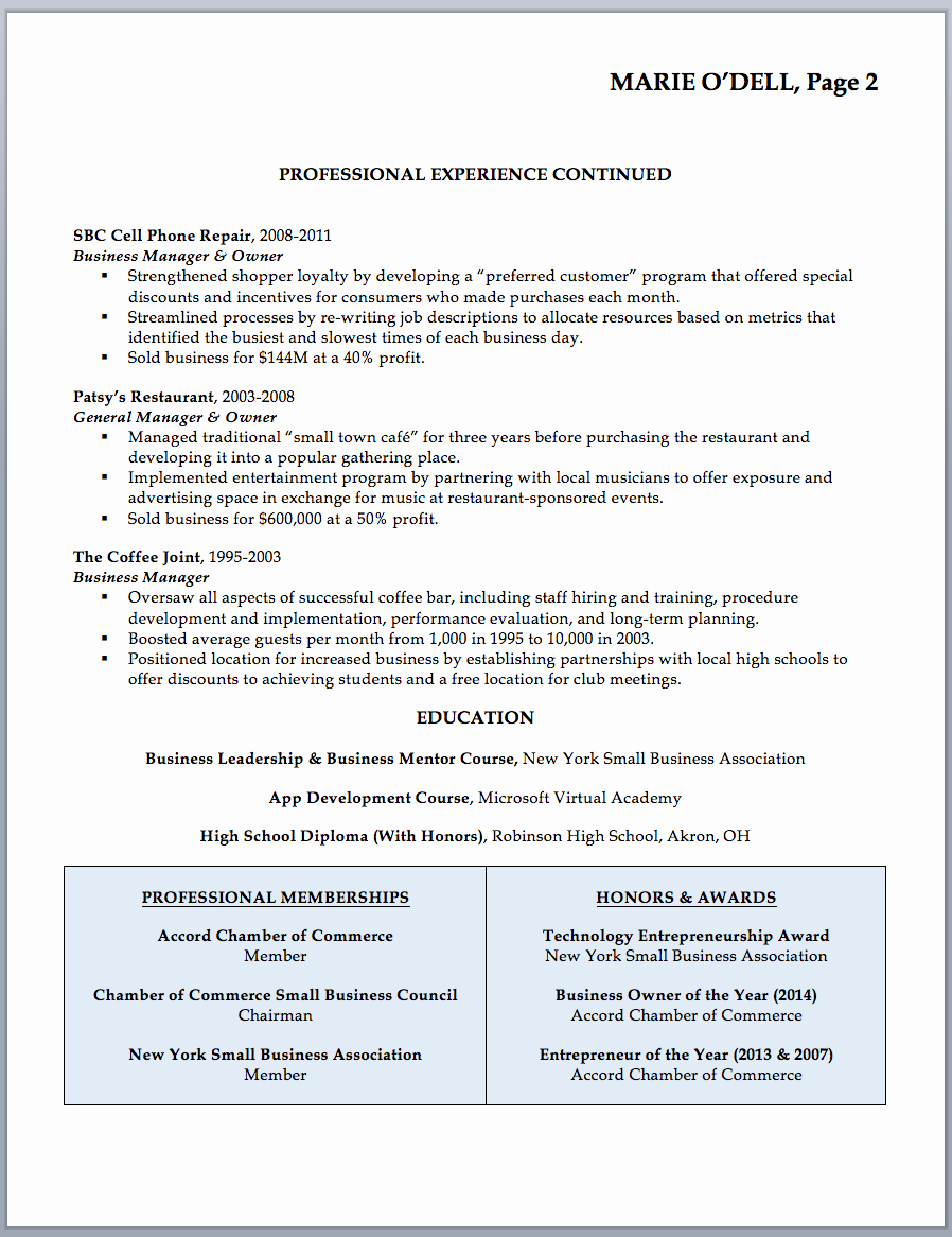 Small Business Owner Resume Unique Business Owner Resume Sample &amp; Writing Guide