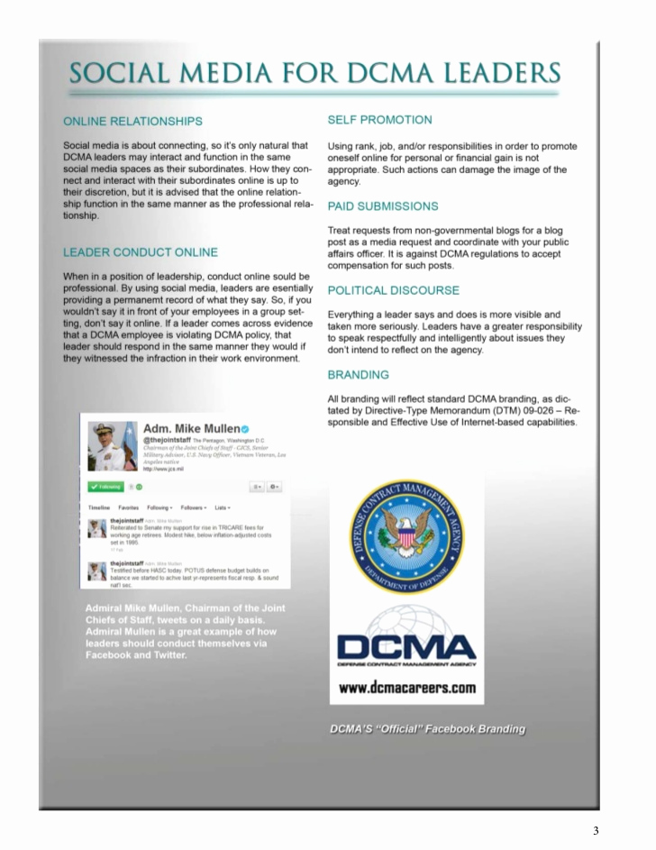 Social Media Management Contract Fresh Defense Contract Management Agency social Media Handbook