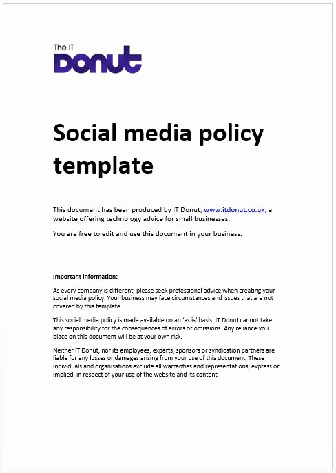 Social Media Policy Template Elegant social Media Policy Template social Media Policy