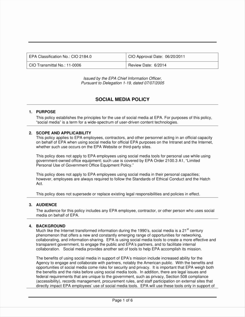 Social Media Policy Template Lovely 9 It Policy Templates Free Pdf Doc format Download