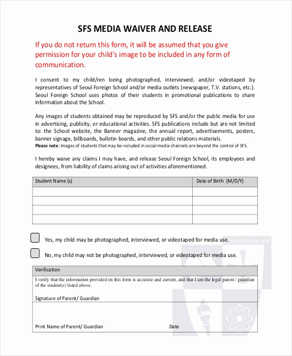 Social Media Release form Fresh Sample Media Release form 10 Free Documents In Pdf