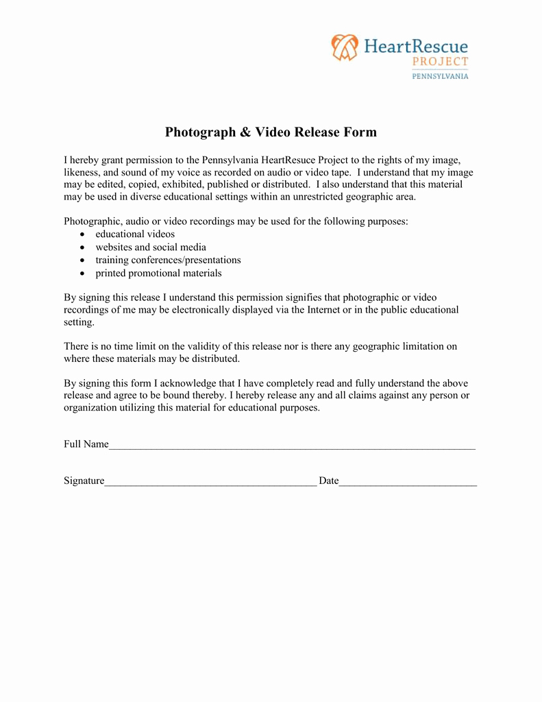 Social Media Release form Luxury Graph &amp; Video Release form