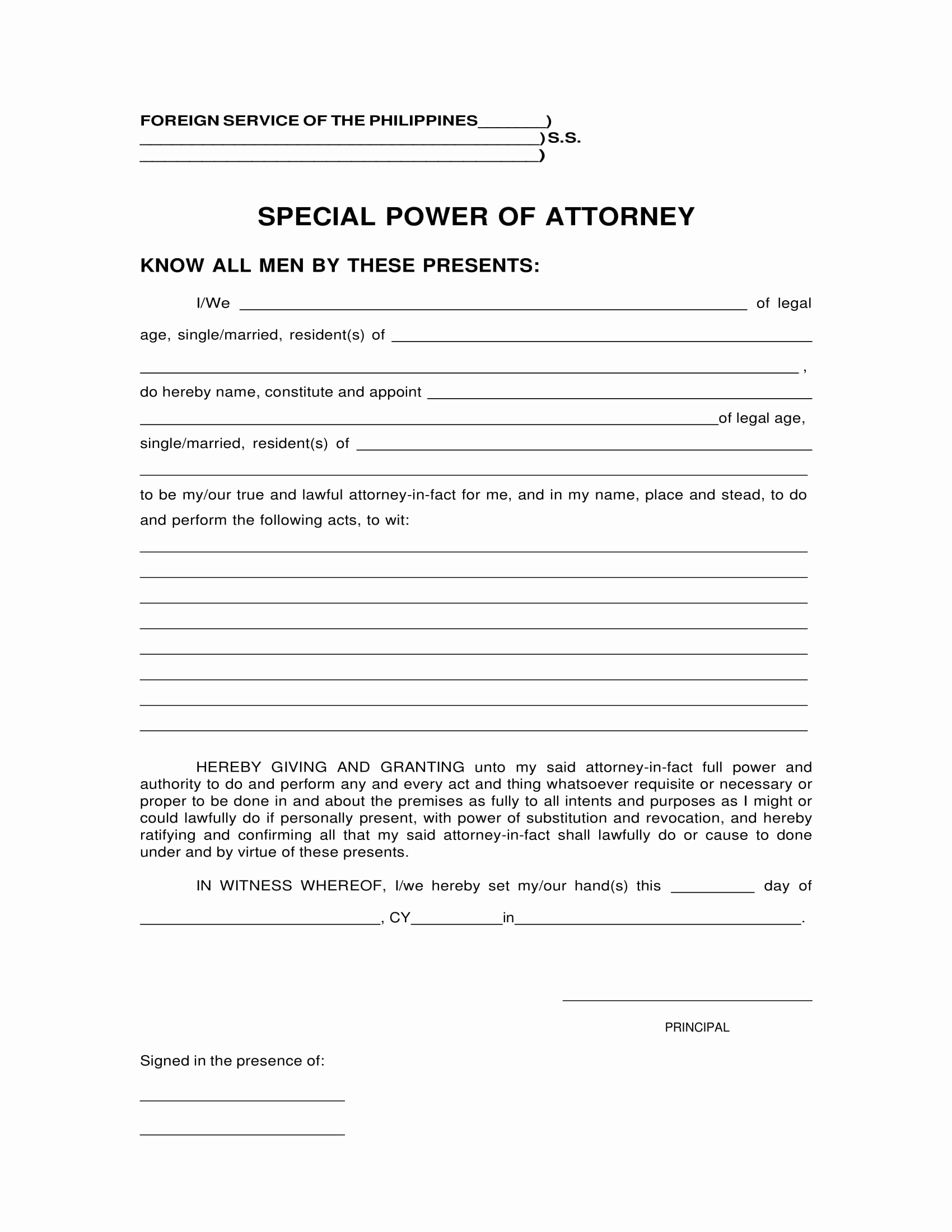 Special Power Of attorney form Inspirational 10 Power Of attorney forms
