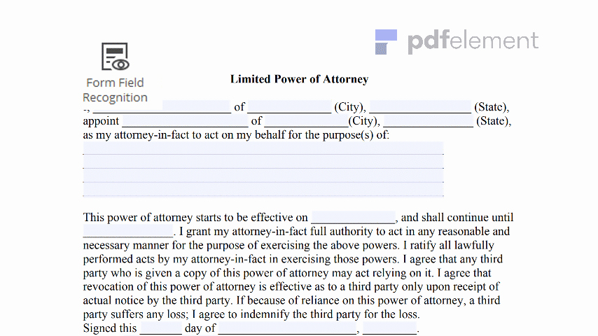 Special Power Of attorney form Lovely Limited Power Of attorney form Download Create Fill