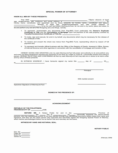 Special Power Of attorney form Luxury Special Power Of attorney form Free Download Create
