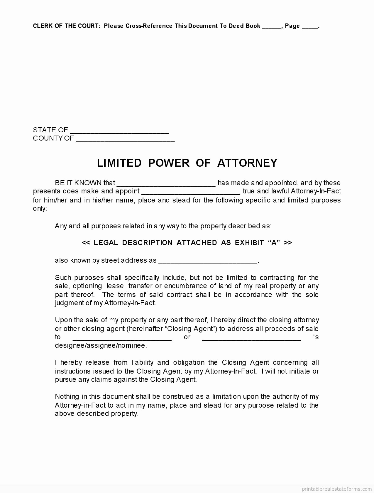 Special Power Of attorney form New Free Printable Limited Power Of attorney forms [sample]