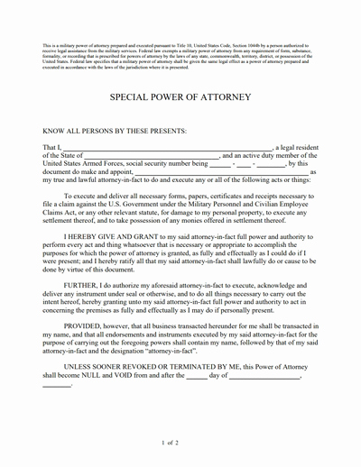 Special Power Of attorney form Unique Special Power Of attorney form Free Download Create
