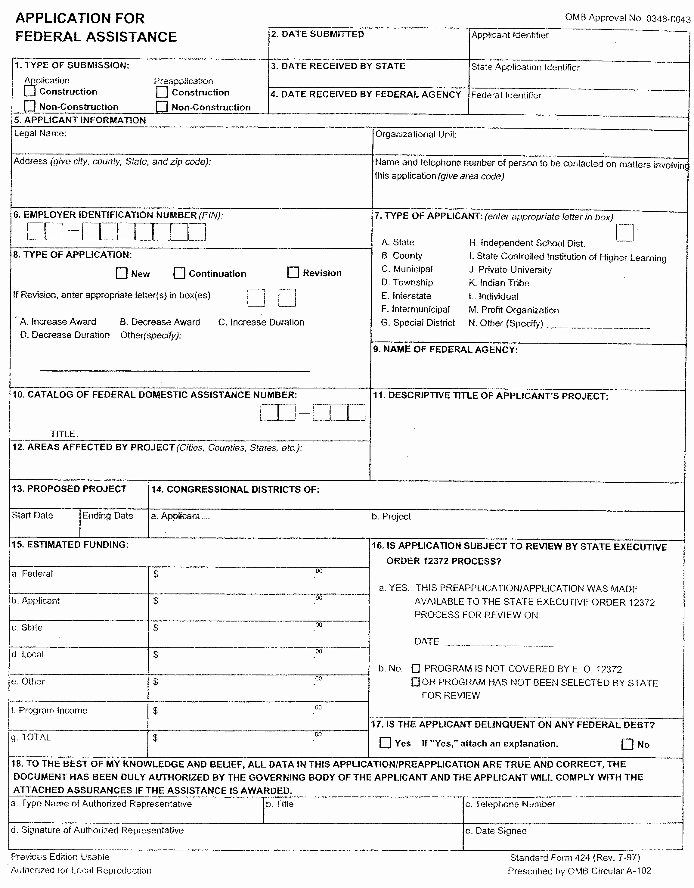 Standard Job Application form Unique Federal Register
