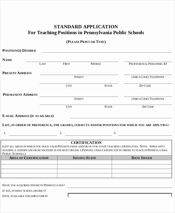 Standard Job Application forms Awesome Application form Samples