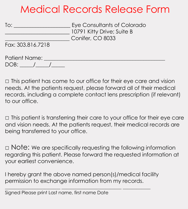 Standard Medical Records Release form Fresh 20 Templates to Create A Medical Information Release form