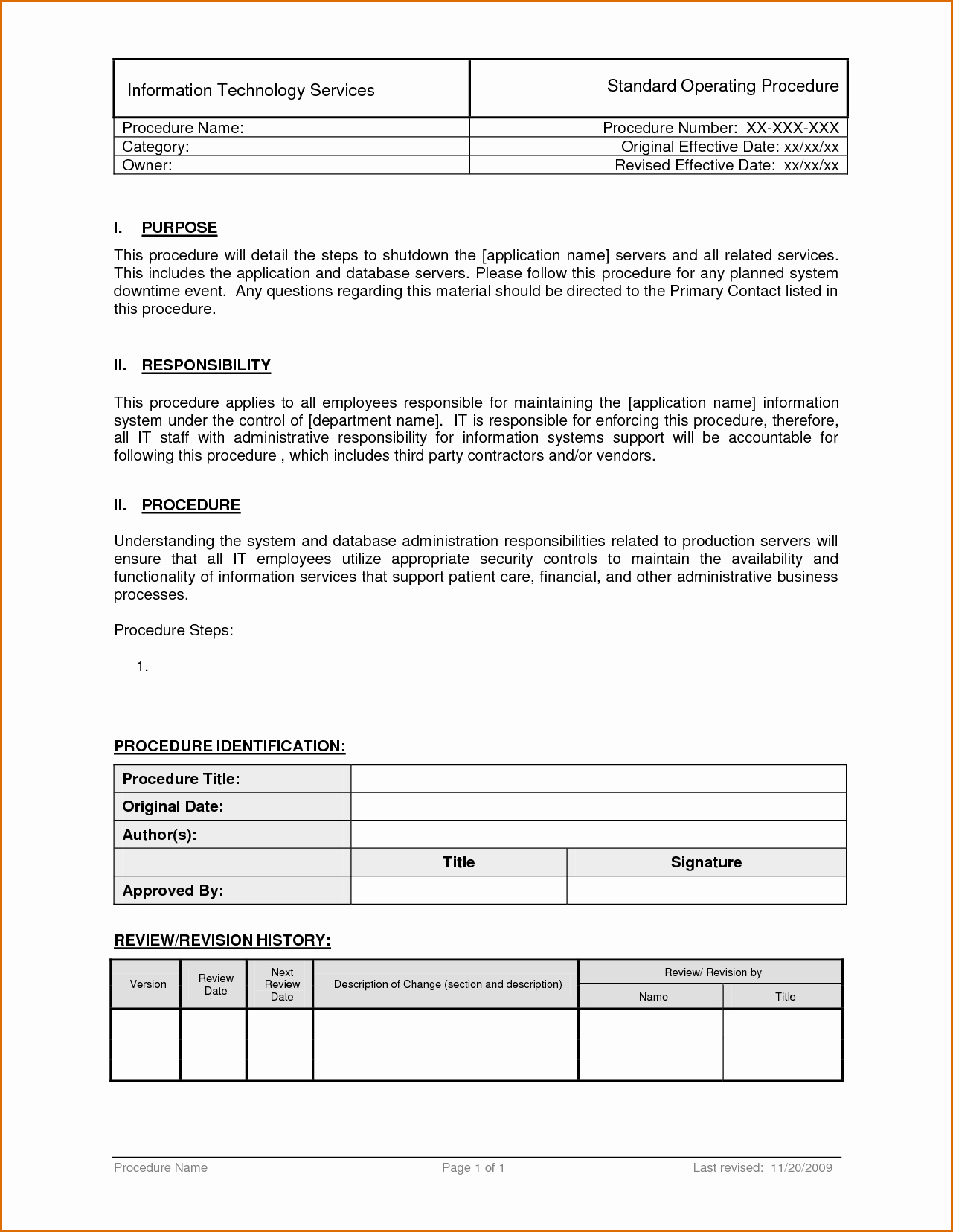 Standard Operating Procedure Example Awesome 8 Procedure Template