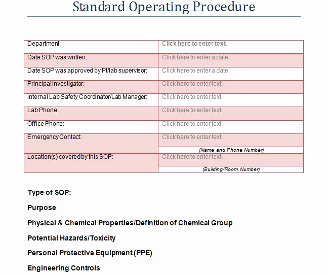 Standard Operating Procedure Example Beautiful 37 Best Standard Operating Procedure sop Templates