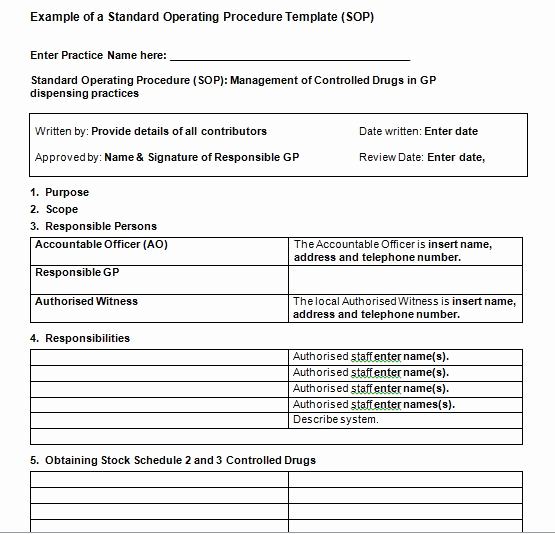 Standard Operating Procedure Example Lovely 37 Best Standard Operating Procedure sop Templates