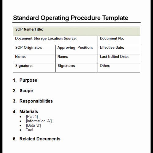 Standard Operating Procedure Examples Luxury 9 Standard Operating Procedure sop Templates Word