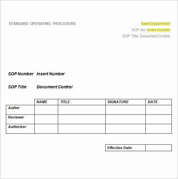 Standard Operating Procedure Sample Pdf Inspirational Sample sop Template 20 Free Documents In Word Pdf Excel