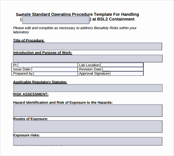 Standard Operating Procedures Template Luxury 22 Sample sop Templates Pdf Doc