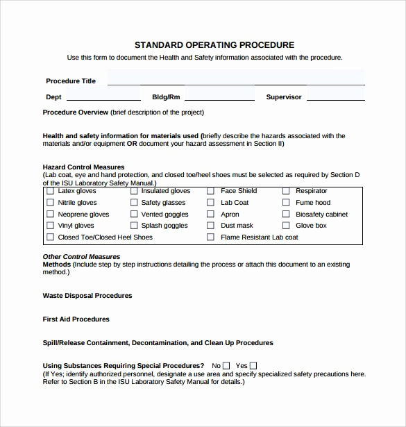 Standard Operation Procedure format Best Of sop Examples sop Template