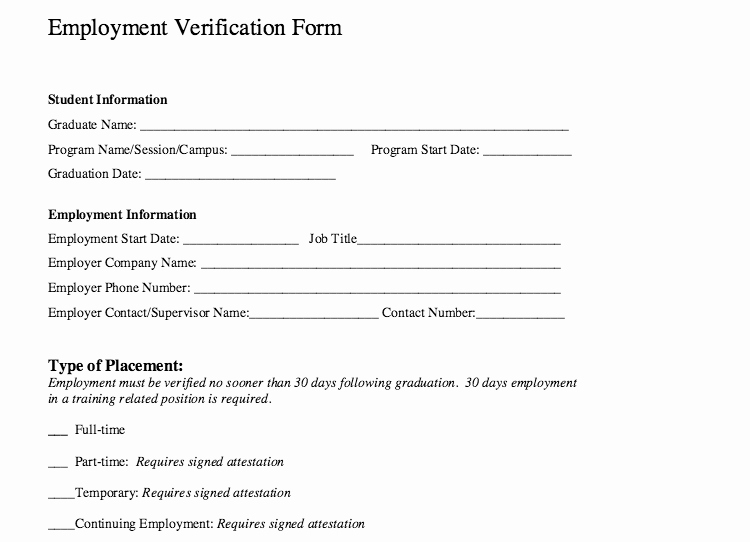 Standard Verification Of Employment form Best Of Employment Verification form Template Word – Microsoft