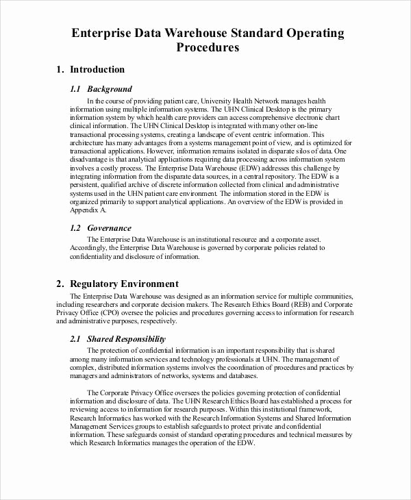Standing Operating Procedures format Awesome 34 sop Templates In Pdf