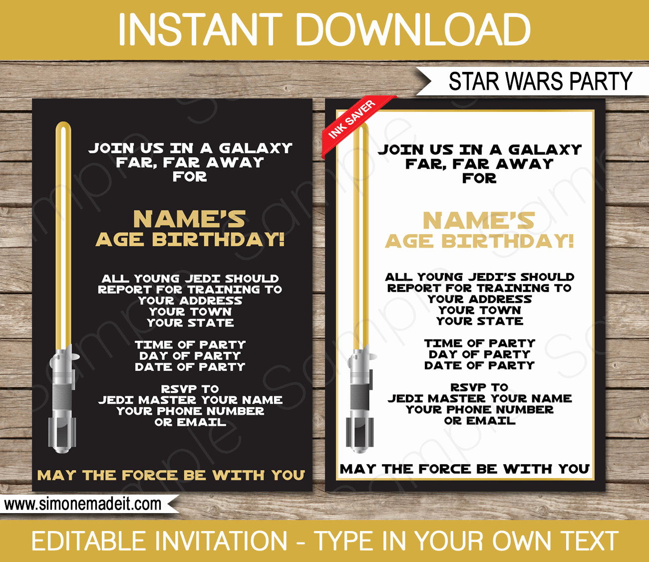 Star Wars Invitation Templates Awesome Star Wars Invitation Template Gold Birthday Party