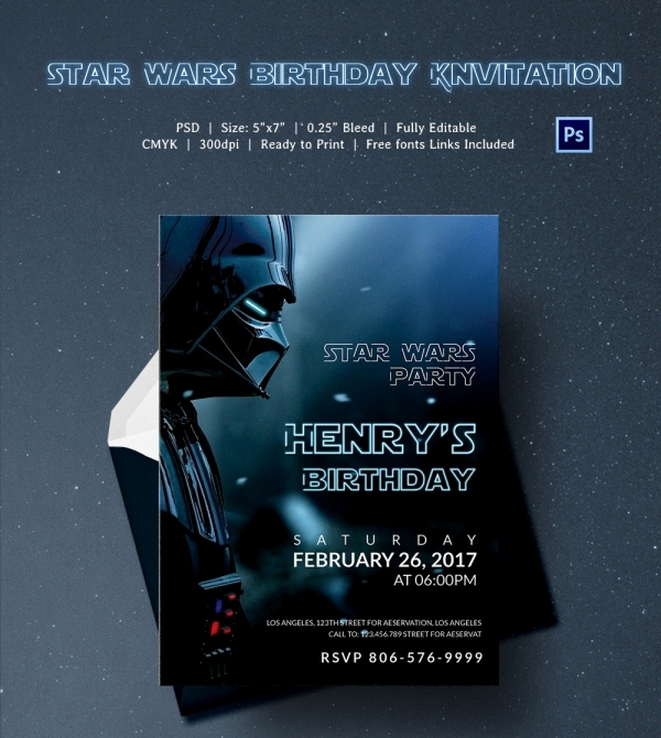 Star Wars Invitation Templates Beautiful 23 Star Wars Birthday Invitation Templates – Free Sample