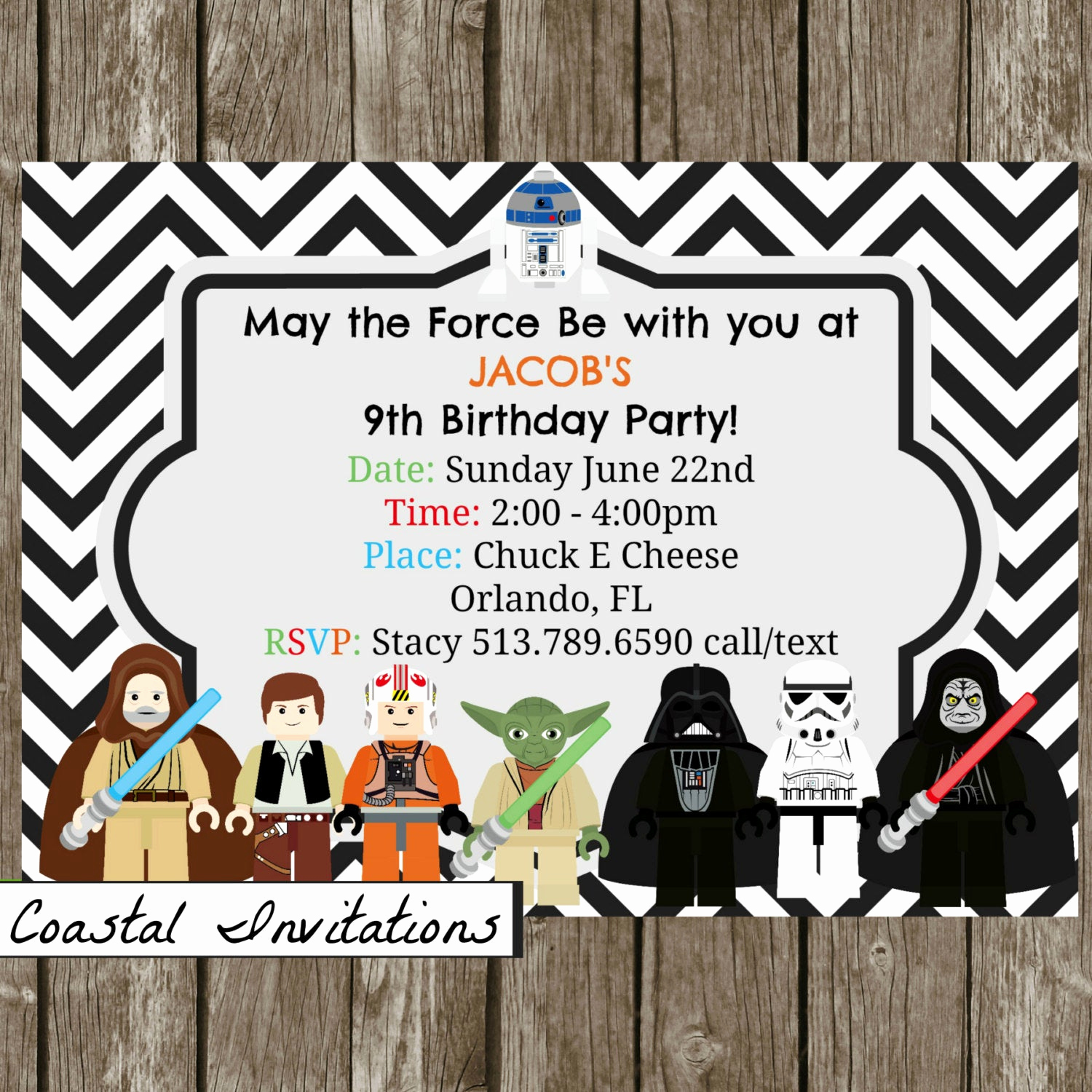Star Wars Invitations Free Printable Beautiful Lego Star Wars Birthday Party Invitation by Coastalinvitations