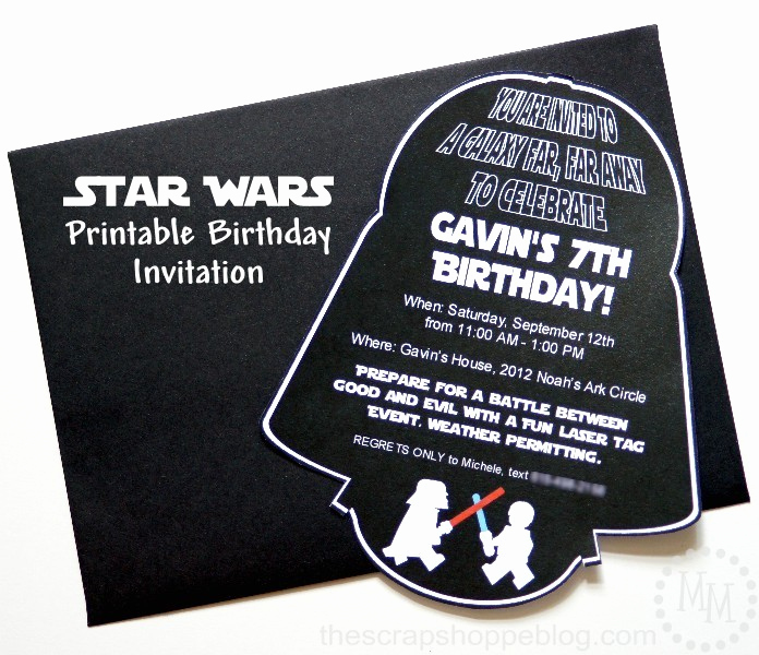 Star Wars Invitations Free Printable Lovely Star Wars Darth Vader Birthday Invitation the Scrap Shoppe