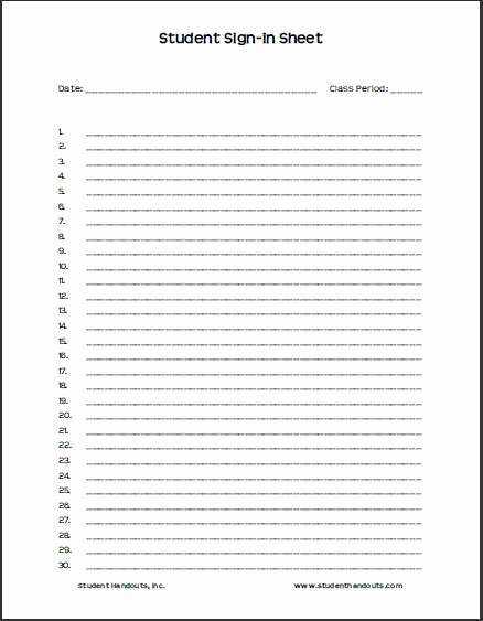 Student Sign In Sheet Awesome 25 Printable attendance Sheet Templates [excel Word