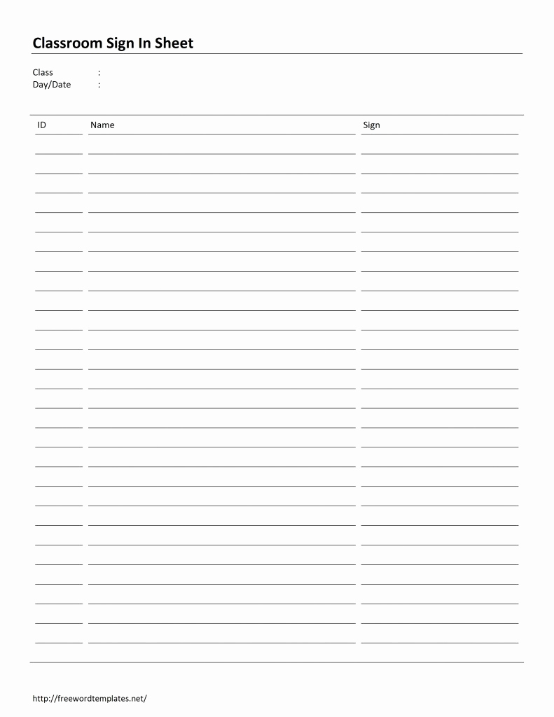 Student Sign In Sheet Elegant Classroom Sign In Sheet Template