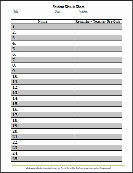 Student Sign In Sheet Elegant Student Sign In Sheet Clipart Clipground