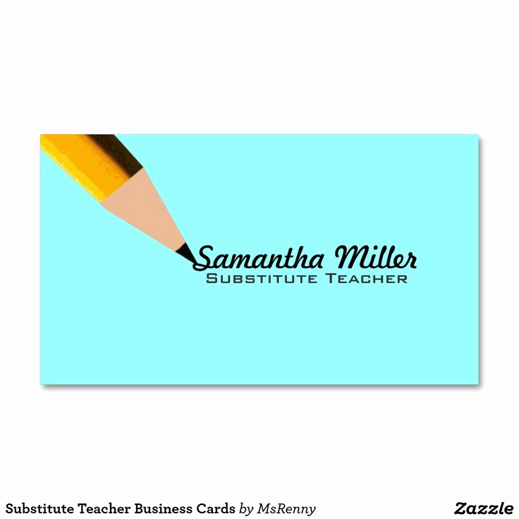 Substitute Teacher Business Cards Inspirational Substitute Teacher Business Cards Zazzle