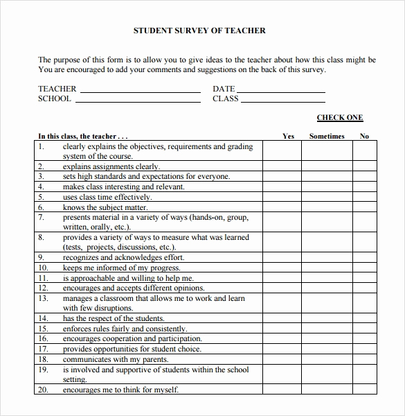 Survey Questions for Students Awesome Sample Student Survey – 7 Examples In Pdf Word