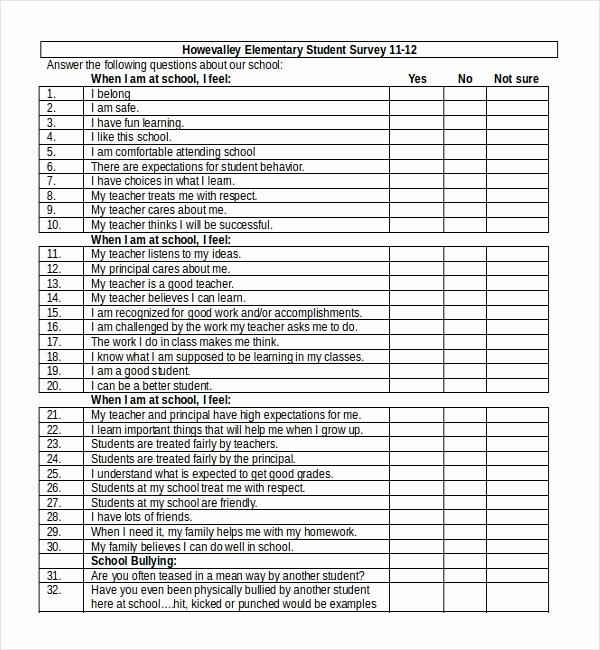 Survey Questions for Students Inspirational 19 Student Survey Templates – Free Sample Example