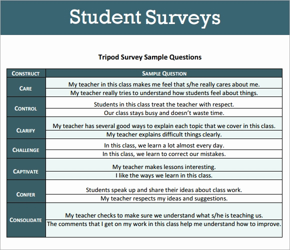 Survey Questions for Students Unique Student Survey Template 8 Download Free Documents In