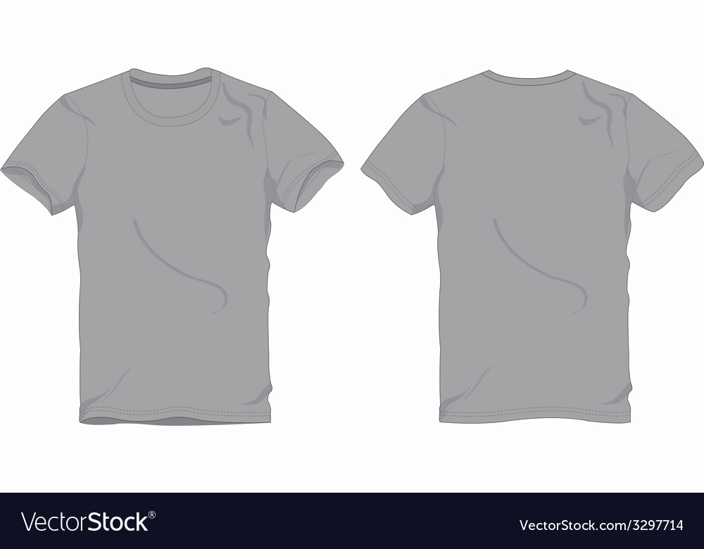 T Shirt Template Vector Unique Men Gray Round Neck T Shirt Template Royalty Free Vector