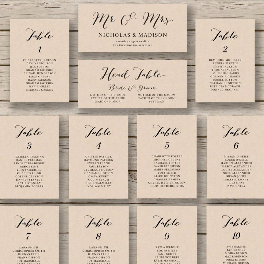 Table Seating Chart Template Unique Wedding Seating Chart Template Printable Seating Chart