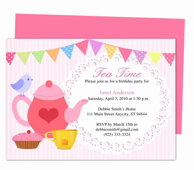Tea Party Invitation Templates Fresh afternoon Tea Party Invitation Party Templates Printable