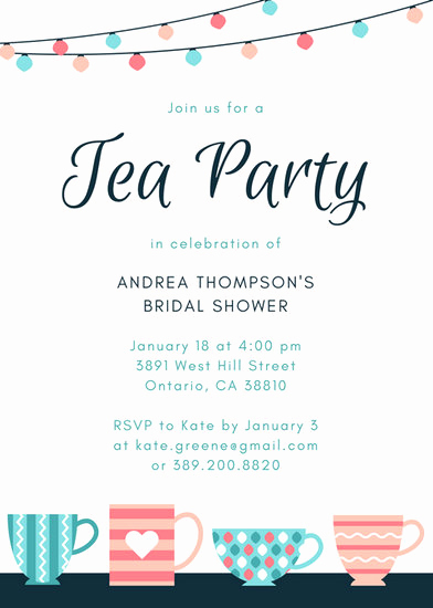 Tea Party Invitations Templates Awesome Customize 2 885 Tea Party Invitation Templates Online Canva