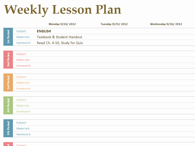 Teacher Lesson Plan Template Lovely Printable Lesson Plan Template Free to