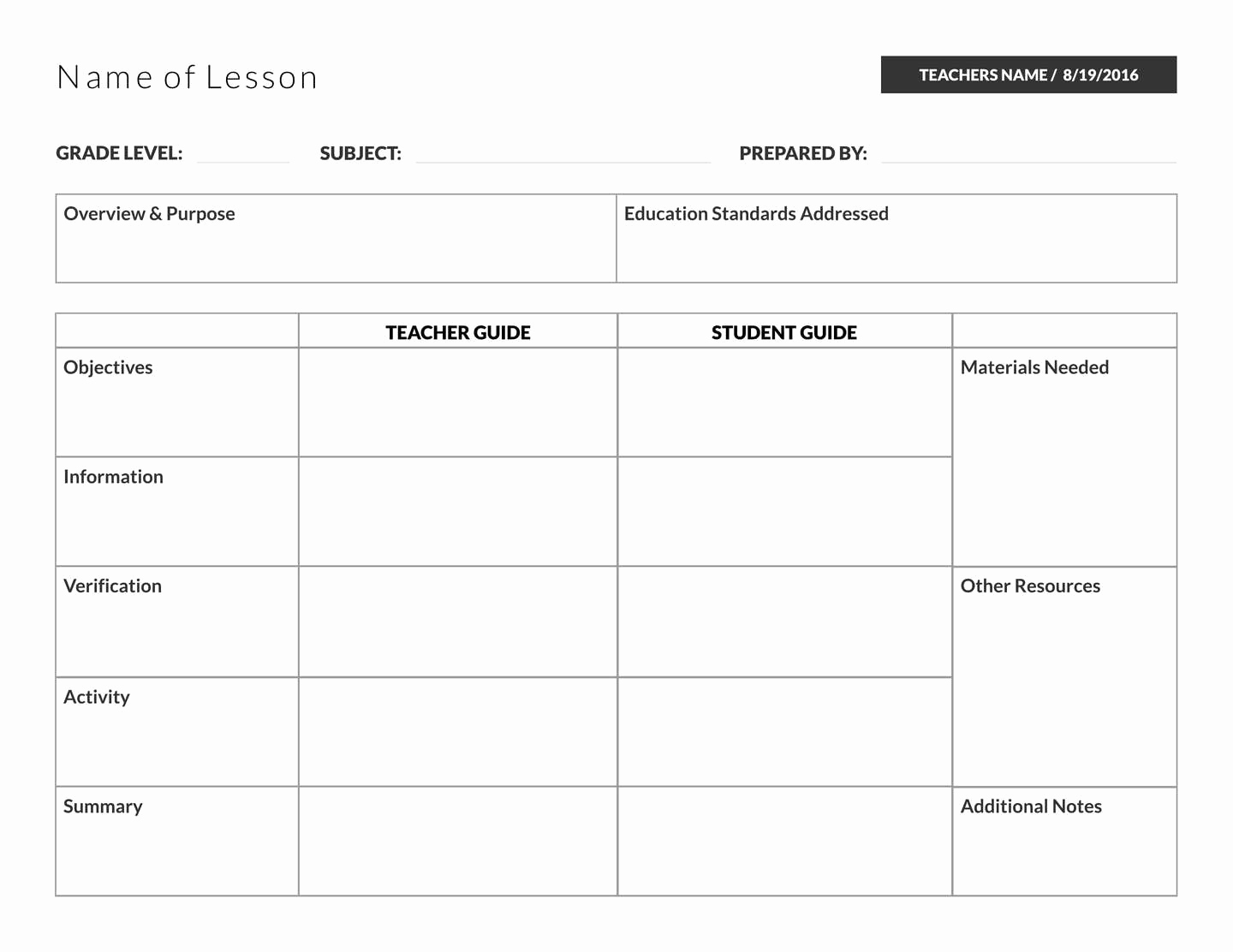 Teacher Lesson Plan Template Unique 5 Free Lesson Plan Templates &amp; Examples Lucidpress